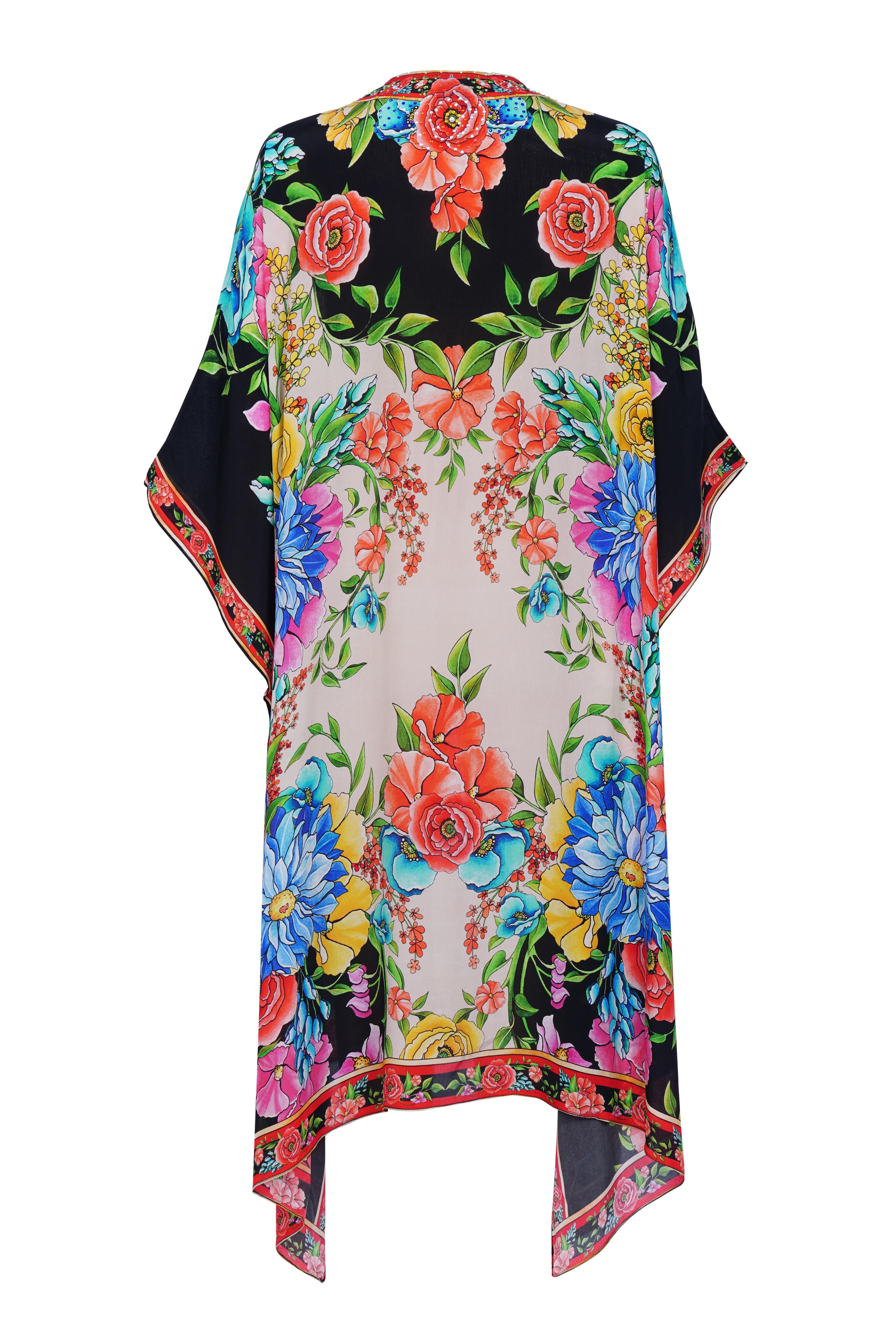 SPANISH FLOWER SHORT KAFTAN