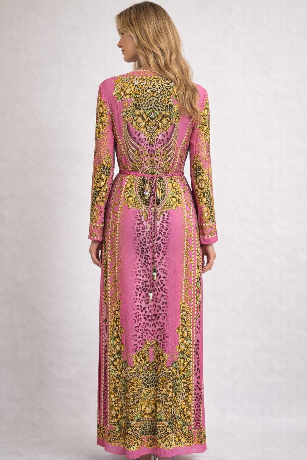 PINK LEOPARD WRAP DRESS