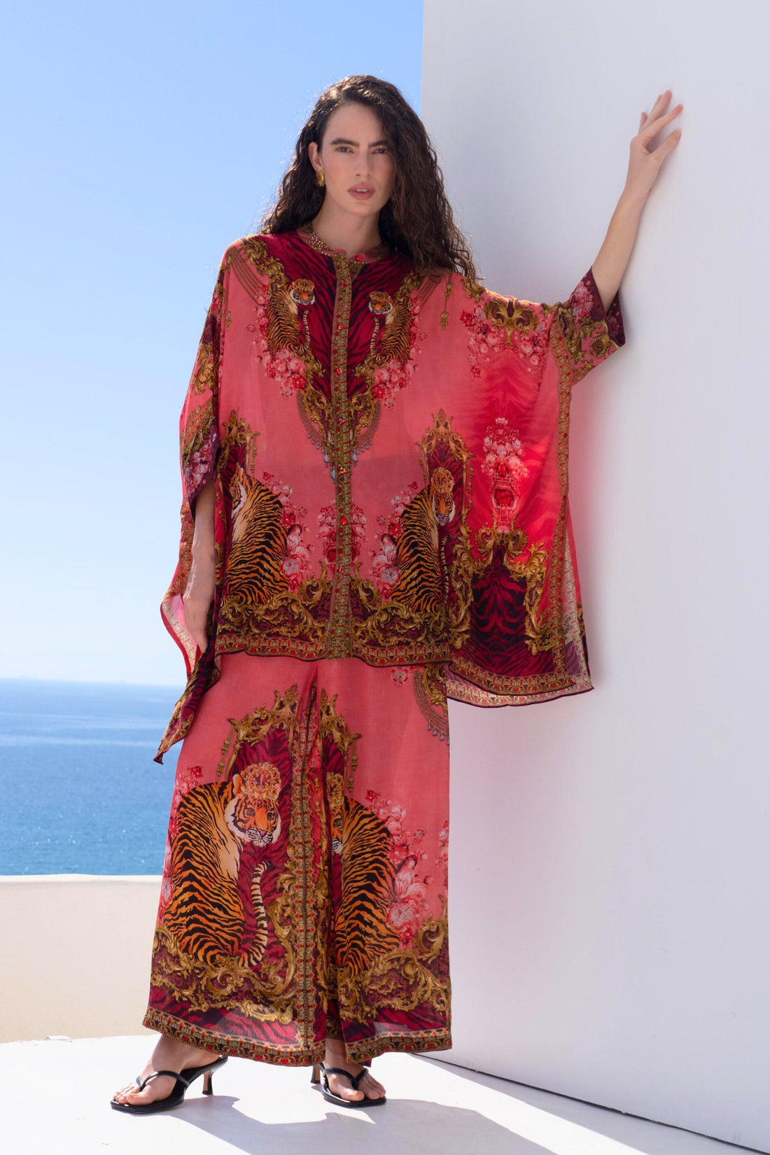 PINK TIGRESS KAFTAN TOP W SLEEVES