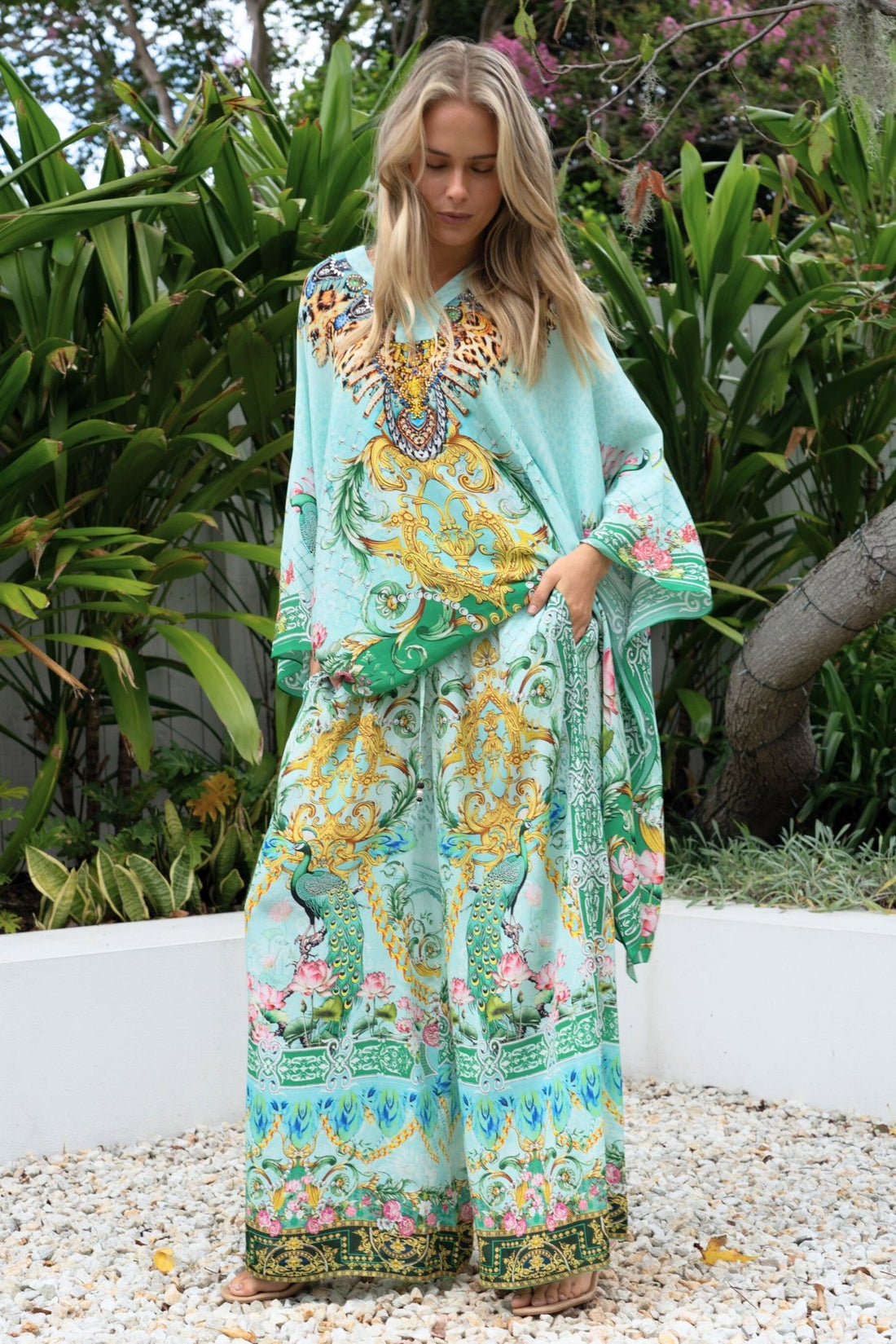 AQUA CHEETAH TROUSERS - Czarina