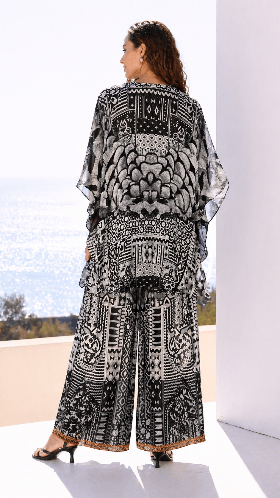 BLACK FEATHERS BUTTERFLY TOP SET - Czarina