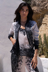 BLACK PAISLEY BOMBER JACKET - Czarina