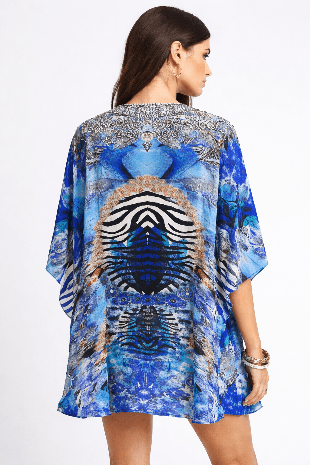 BLUE FEATHERS BUTTERFLY TOP - Czarina