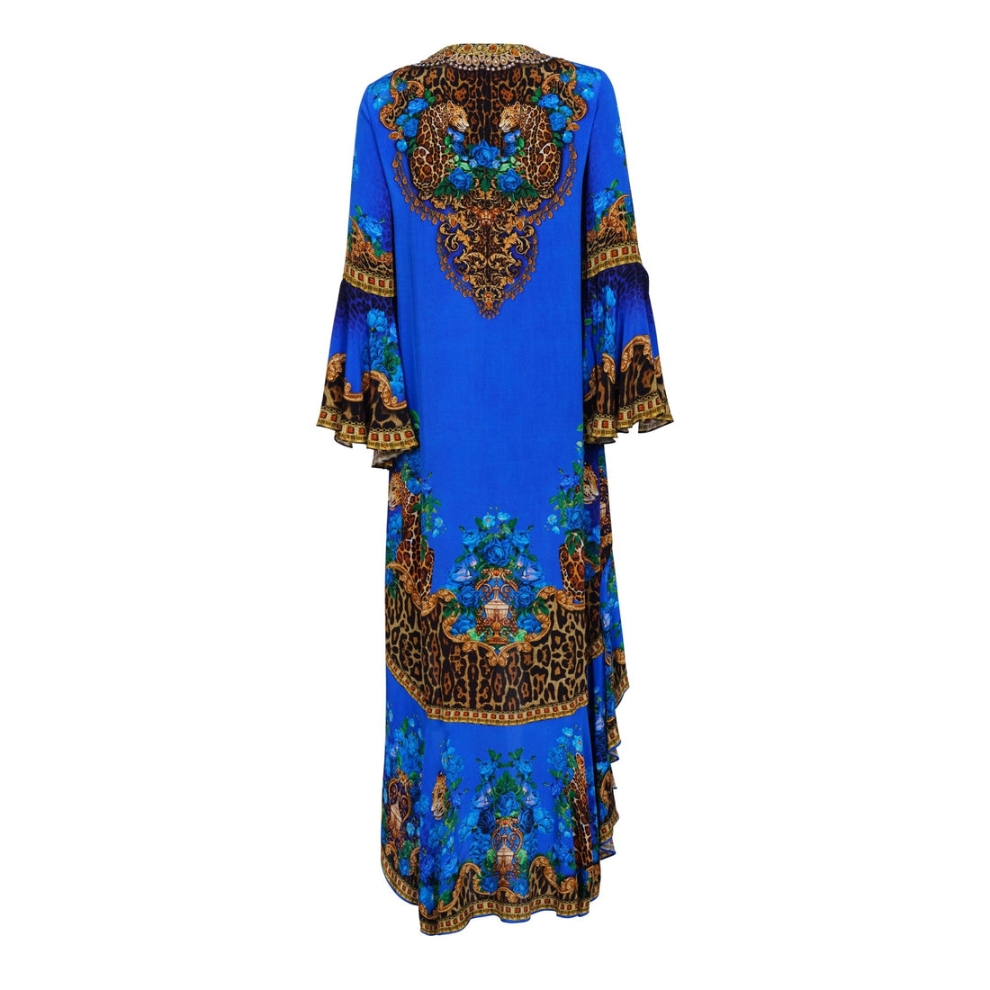 BLUE LEOPARDESS HI LOW W SLEEVES - Czarina