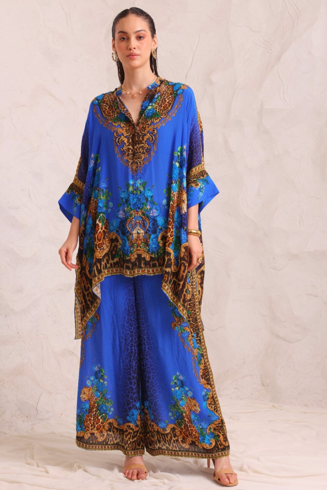 BLUE LEOPARDESS TROUSERS - Czarina