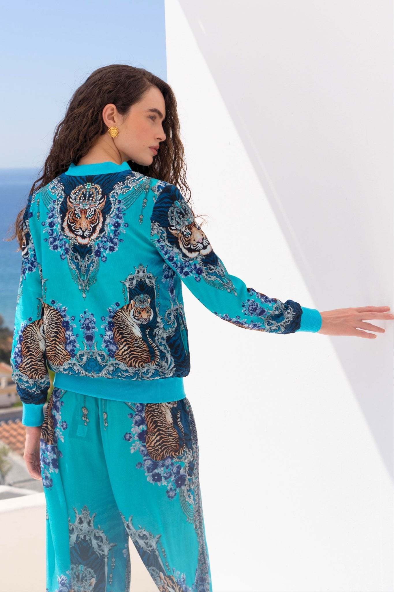 BLUE TIGRESS BOMBER JACKET - Czarina