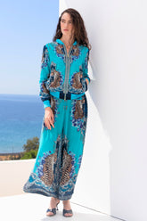 BLUE TIGRESS BOMBER JACKET - Czarina