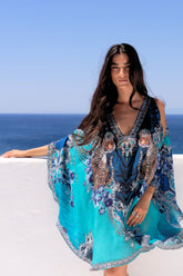 BLUE TIGRESS KAFTAN DRESS - Czarina
