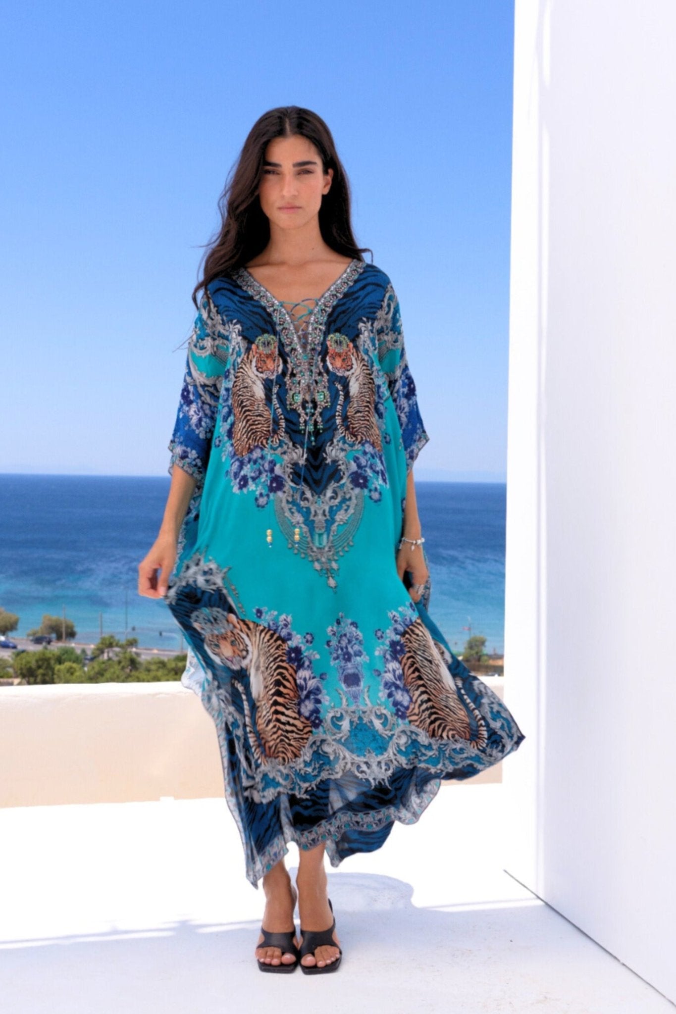 BLUE TIGRESS MEDIUM KAFTAN - Czarina