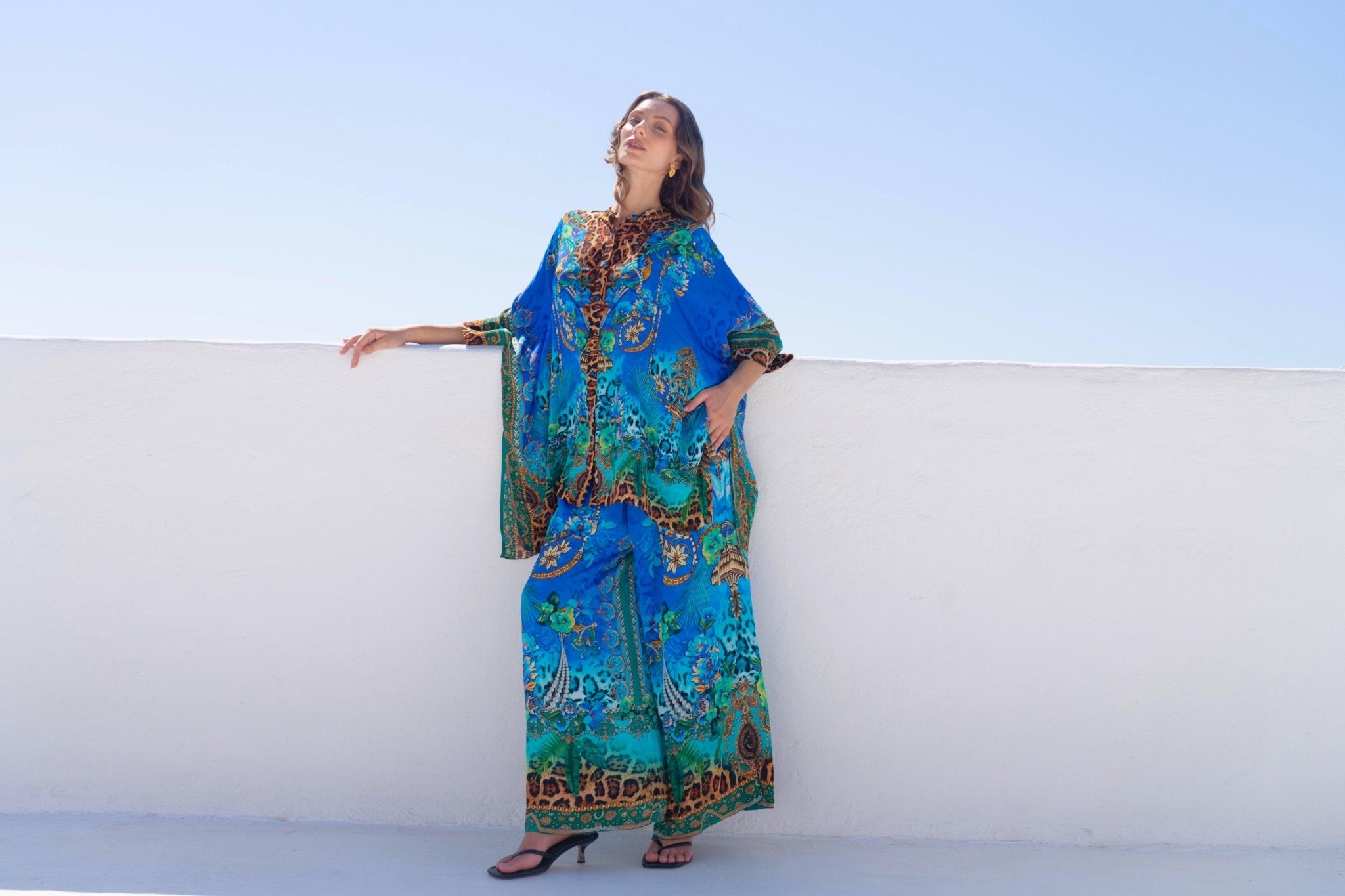 BOHO BLUES TOP W SLEEVES - Czarina