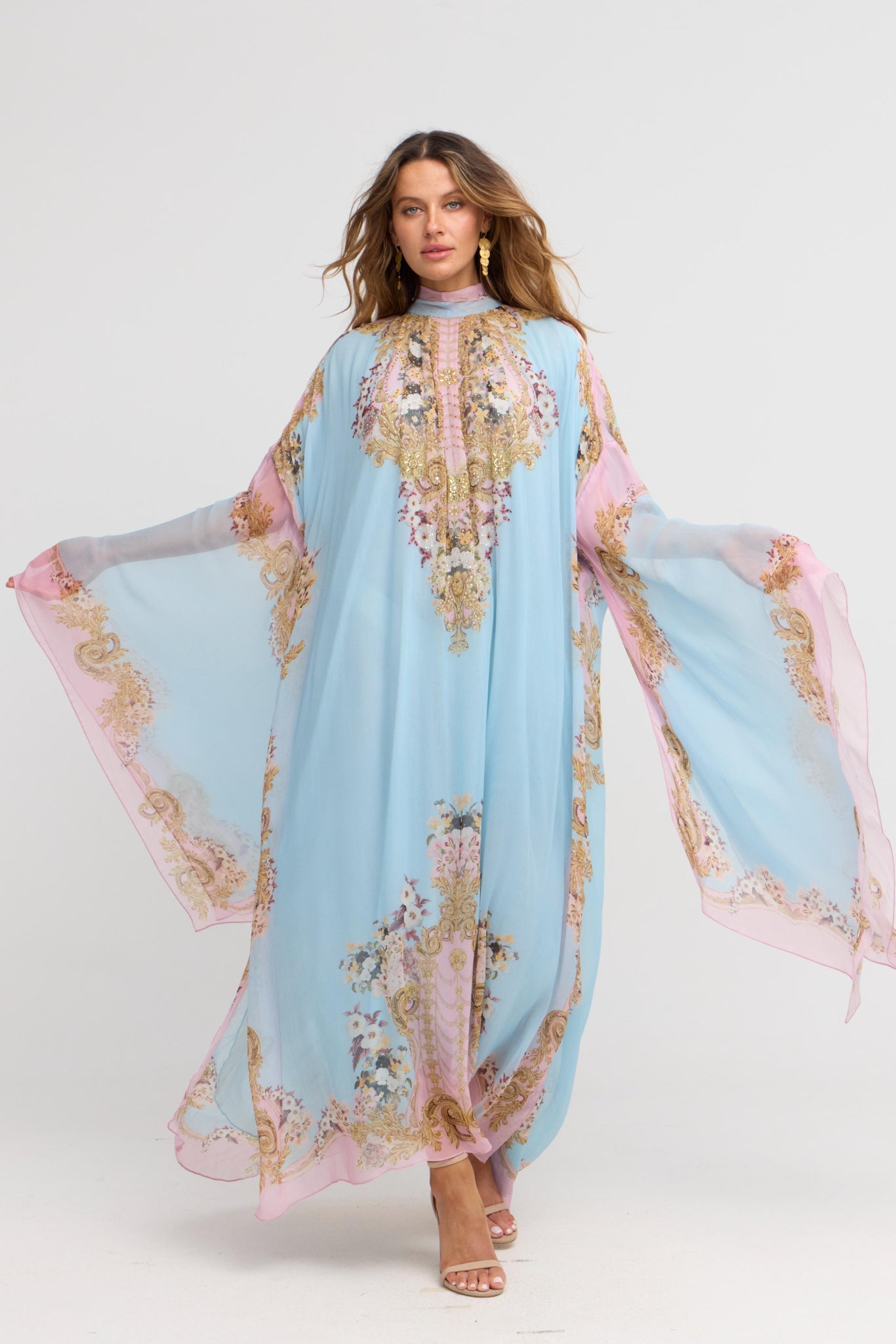 Dusk Till Dawn High - neck Maxi Kaftan - Czarina
