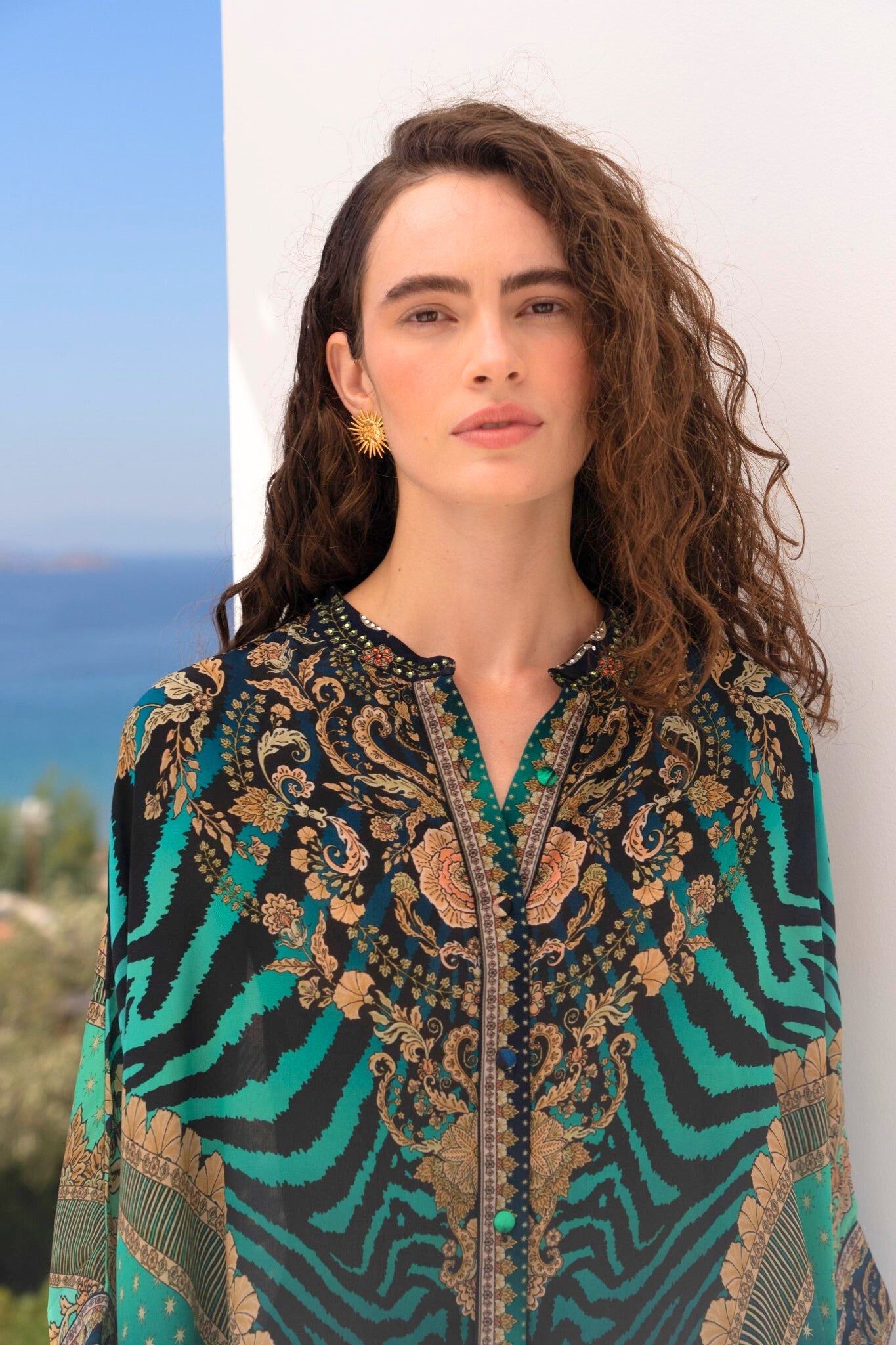 EMERALD EMPRESS KAFTAN TOP W SLEEVES - Czarina