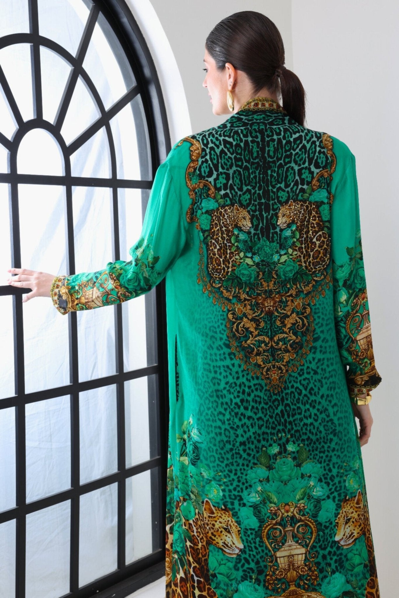 EMERALD LEOPARDESS LONG JACKET - Czarina