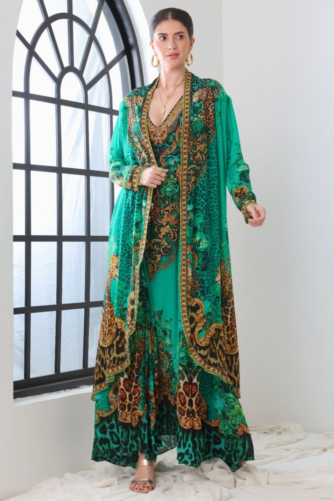 EMERALD LEOPARDESS LONG JACKET - Czarina