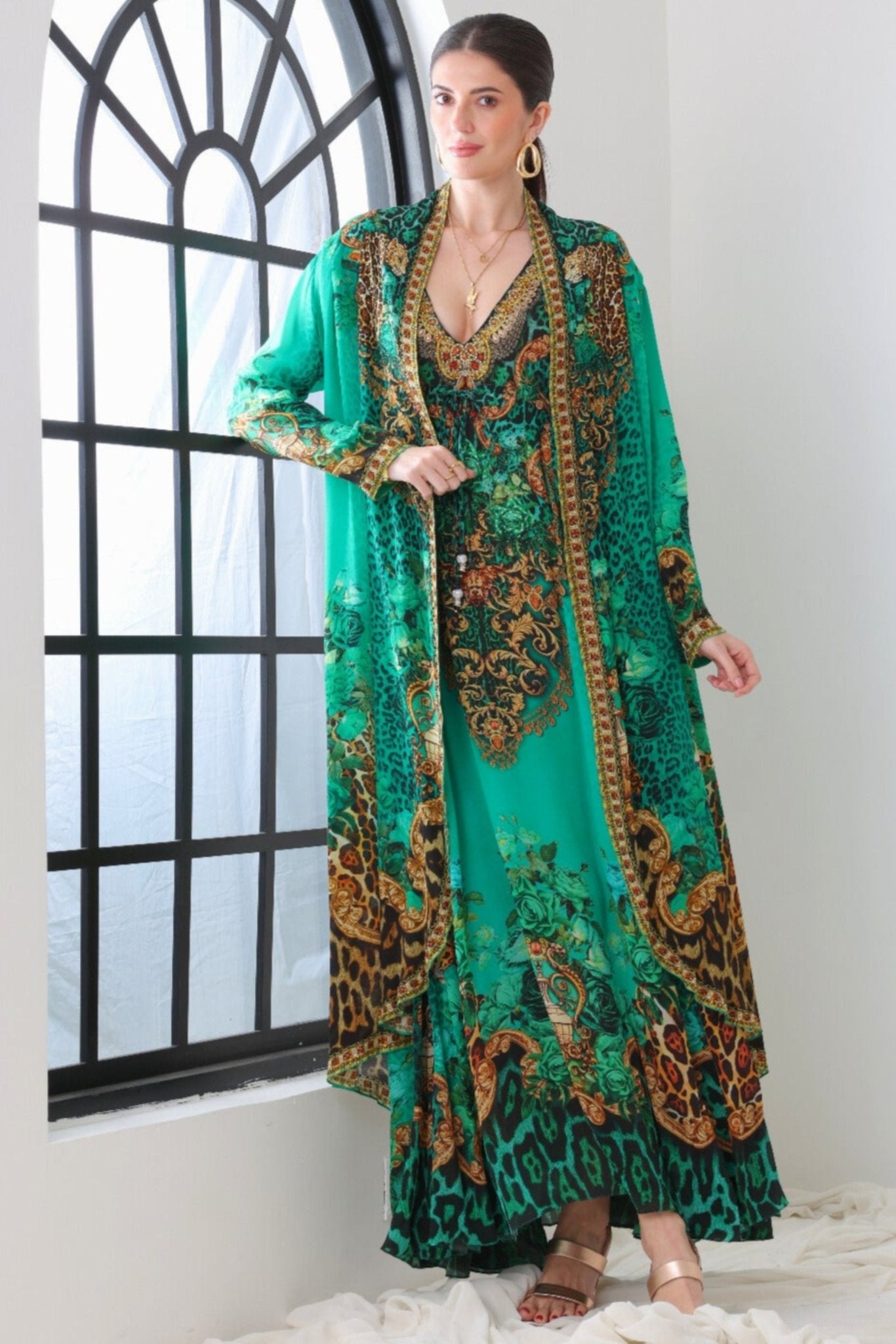 EMERALD LEOPARDESS LONG JACKET - Czarina