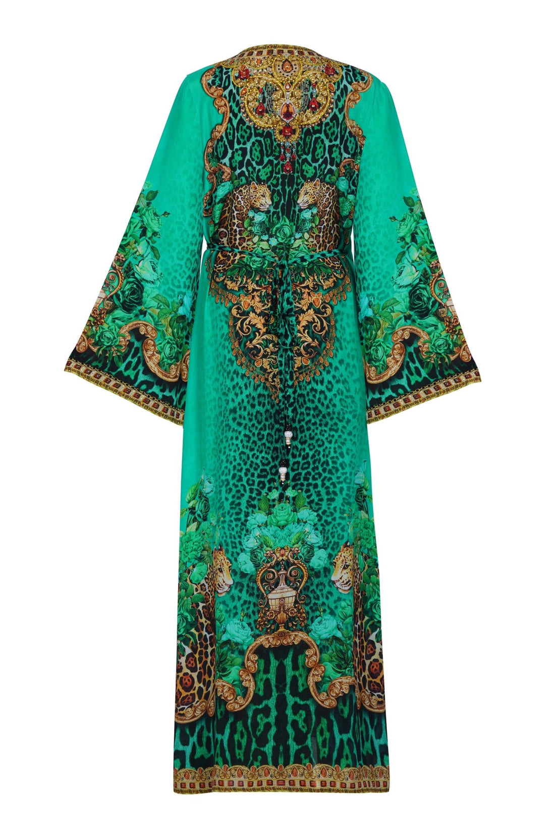 EMERALD LEOPARDESS WRAP DRESS - Czarina