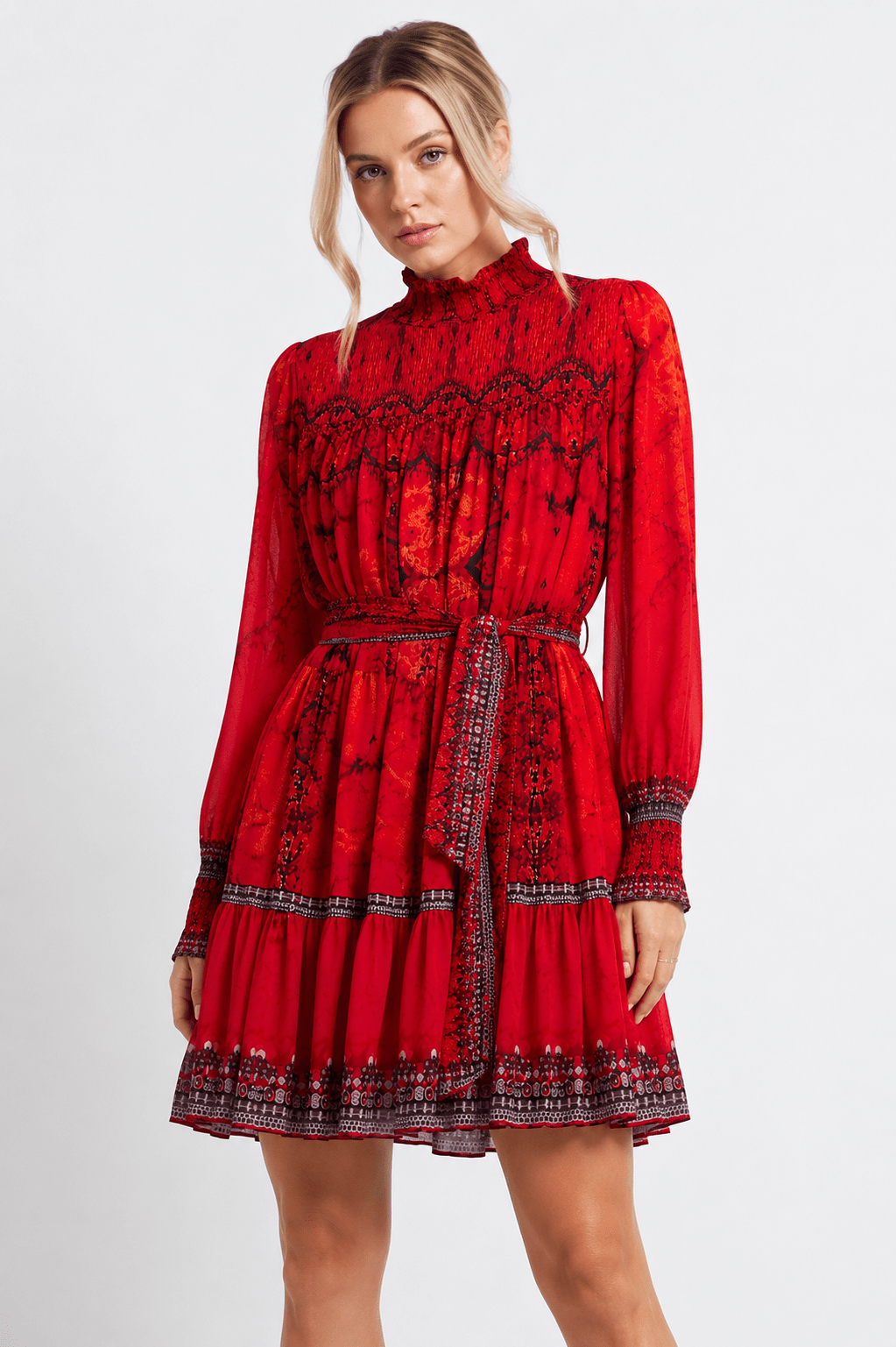 FEARLESS HER SMOCKING SHORT DRESS - Czarina