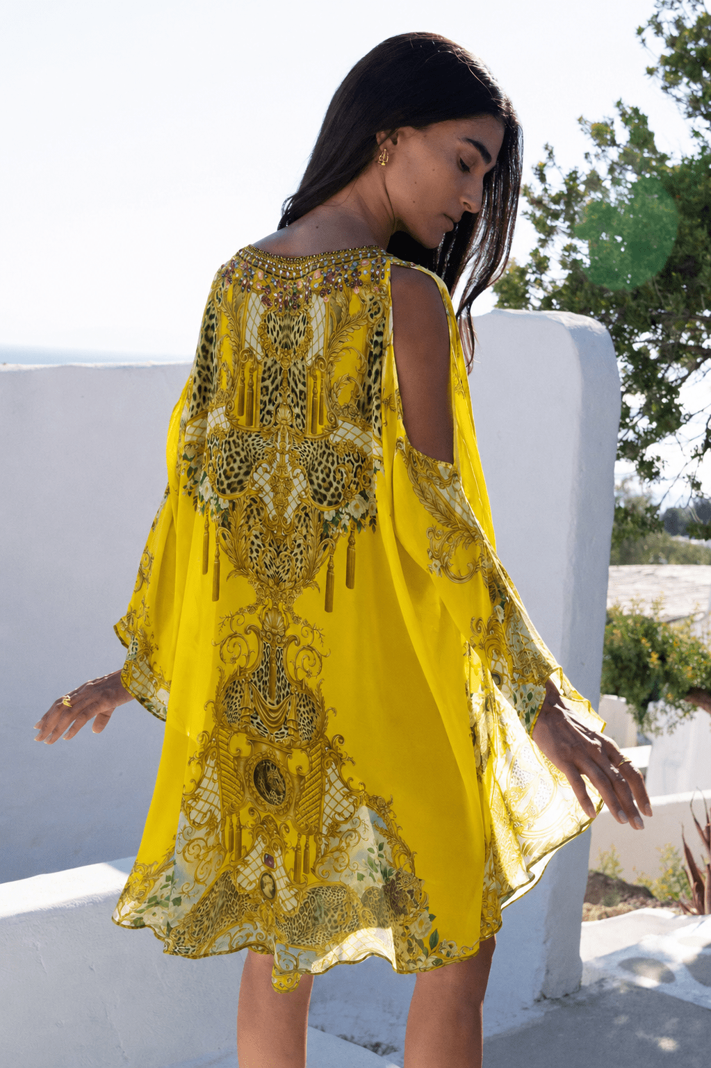 GOLDEN LEOPARD KAFTAN DRESS - Czarina