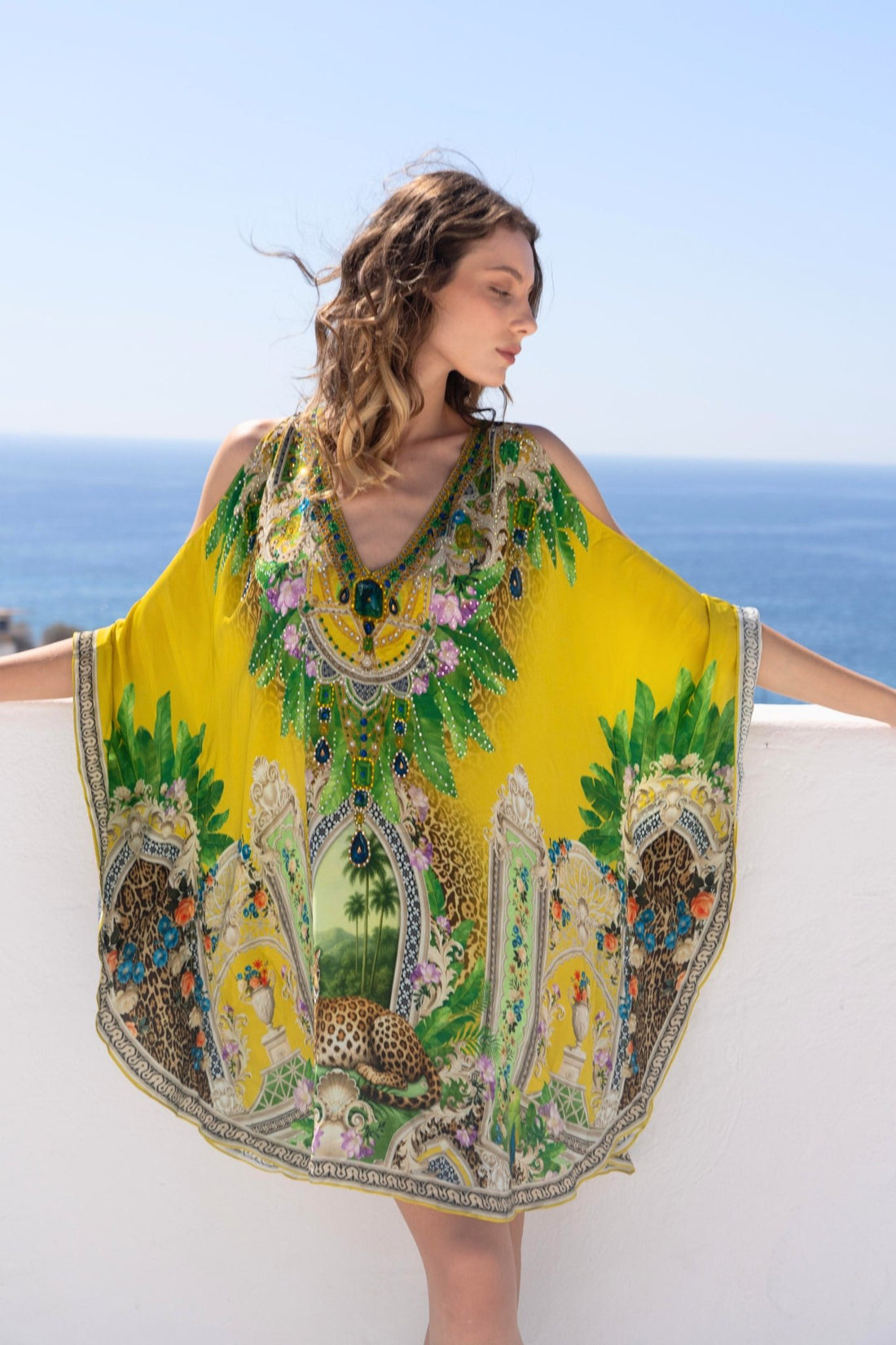 GOLDEN PALMS KAFTAN DRESS - Czarina