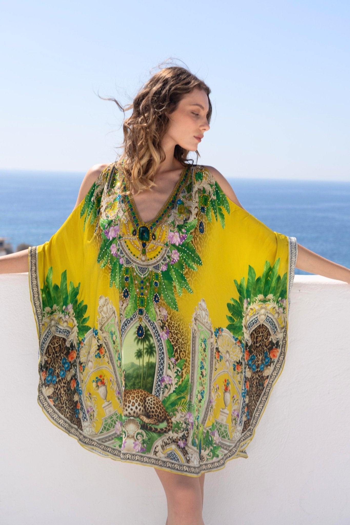 GOLDEN PALMS KAFTAN DRESS - Czarina