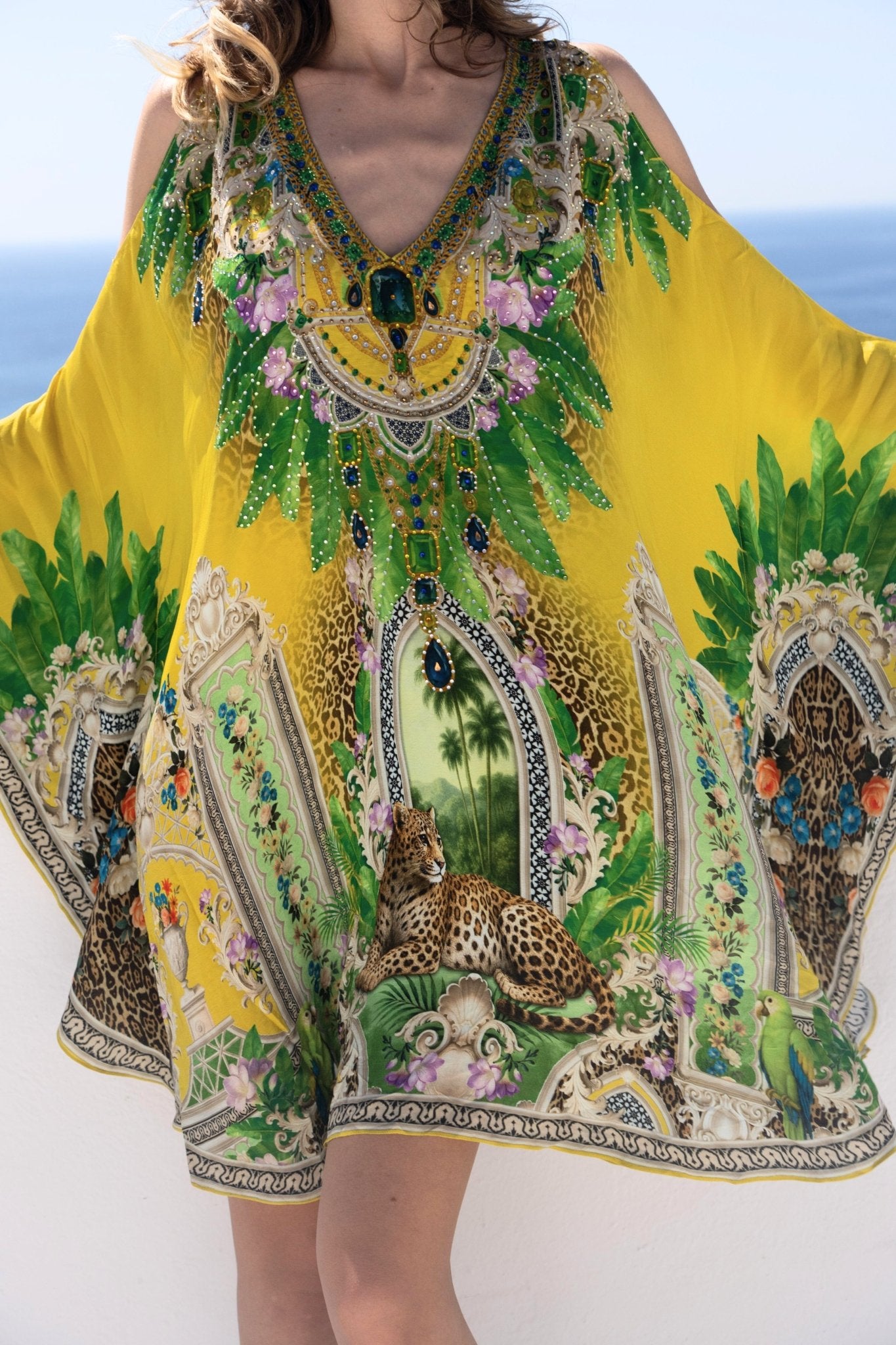 GOLDEN PALMS KAFTAN DRESS - Czarina