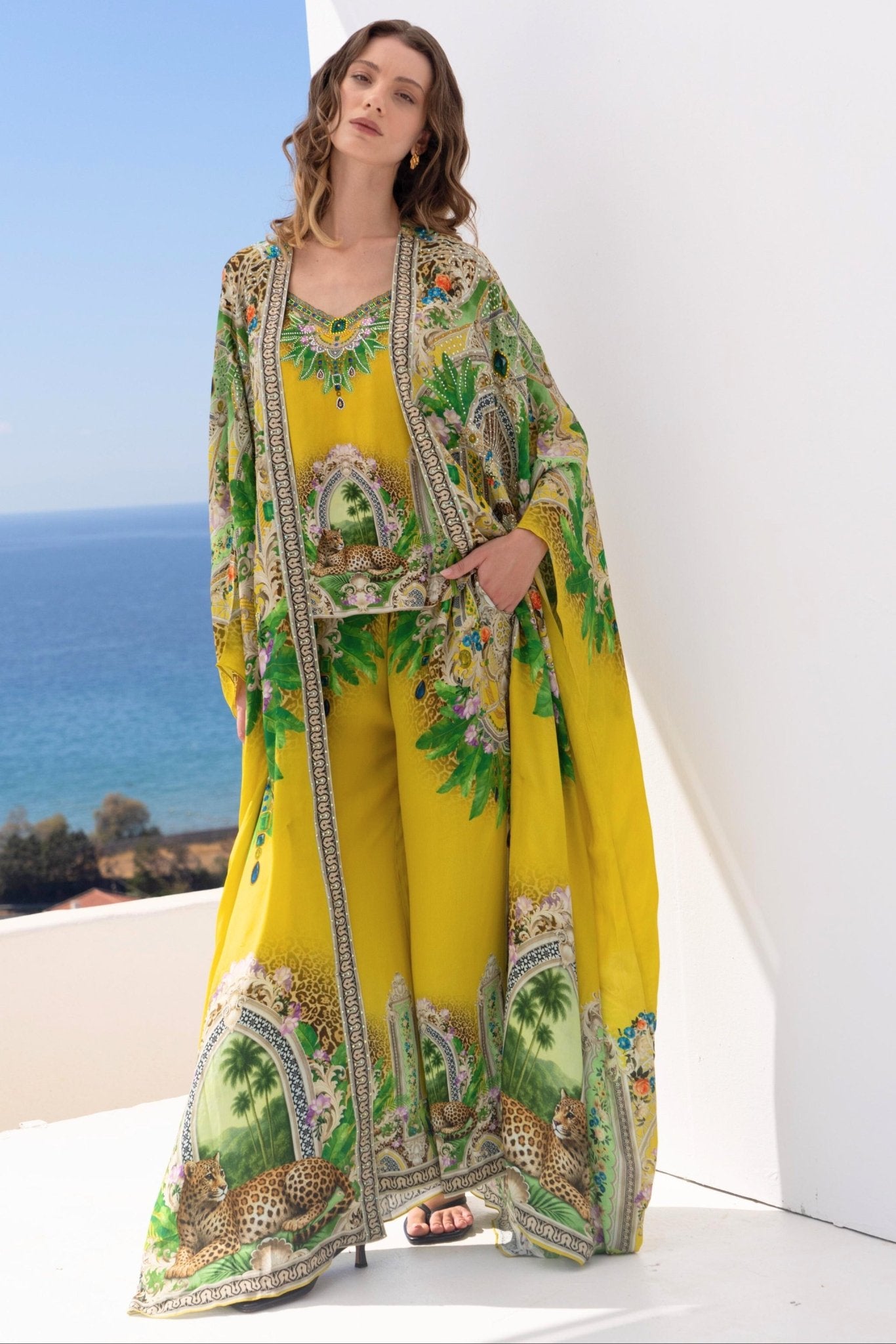 GOLDEN PALMS LONG CAPE - Czarina