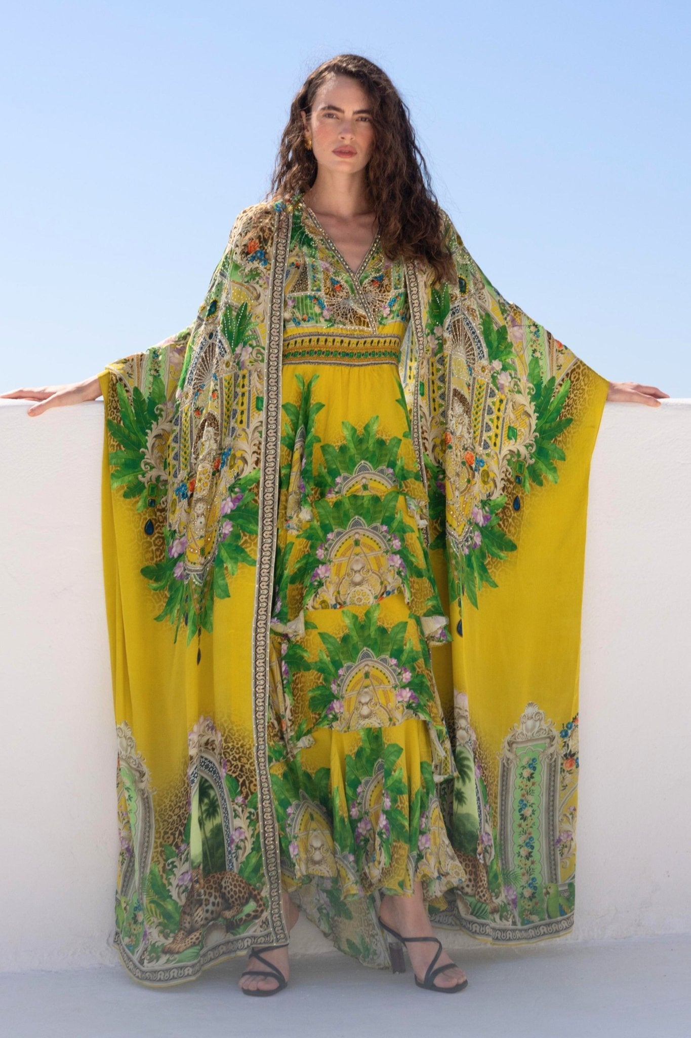 GOLDEN PALMS LONG CAPE - Czarina