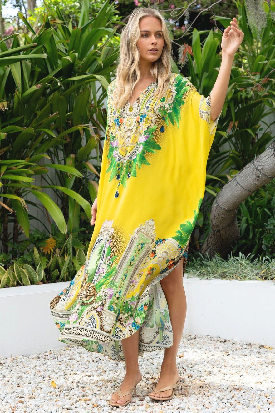 GOLDEN PALMS MIDI KAFTAN - Czarina