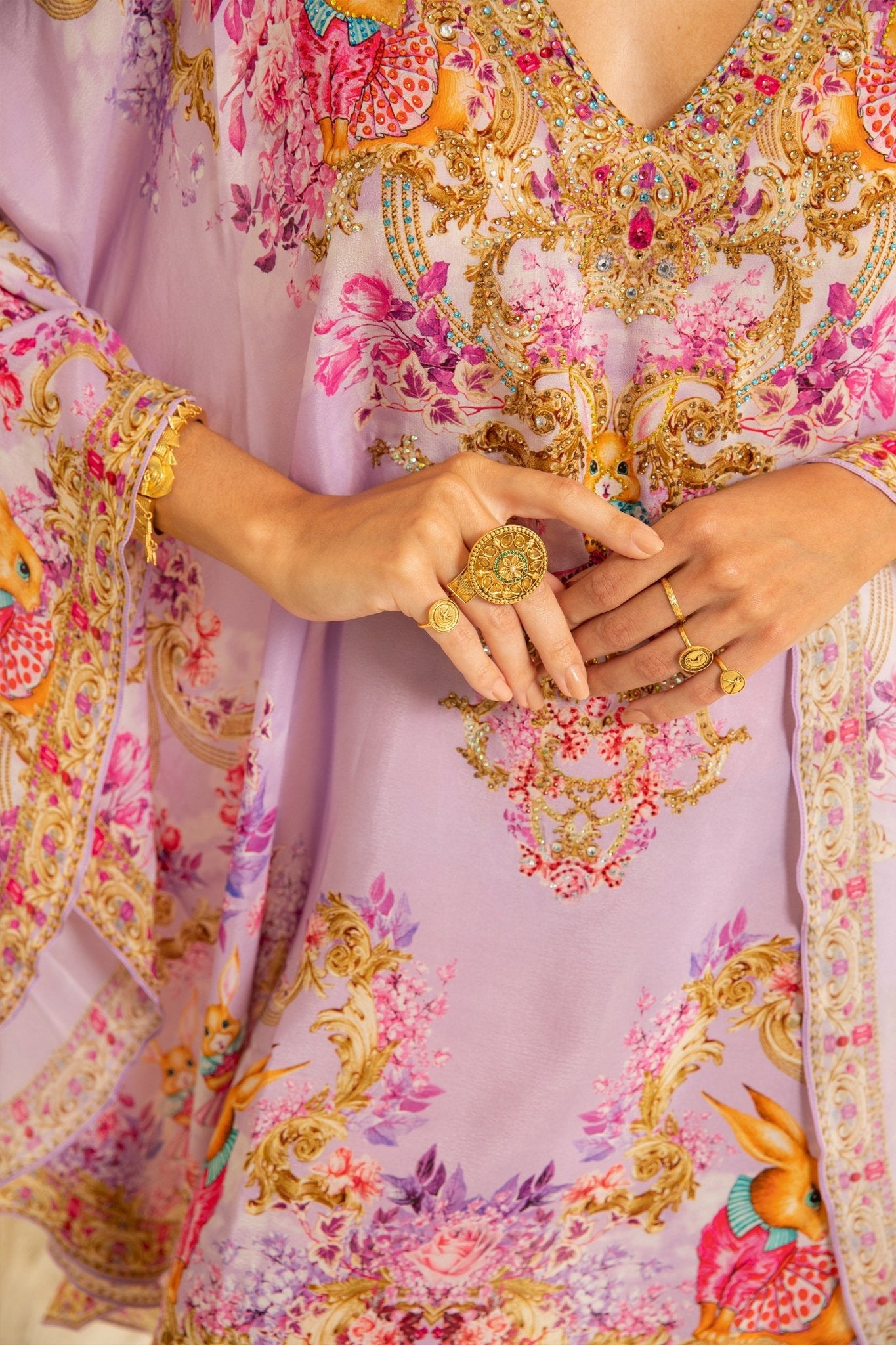 Lavender Hops Kaftan Dress - Czarina