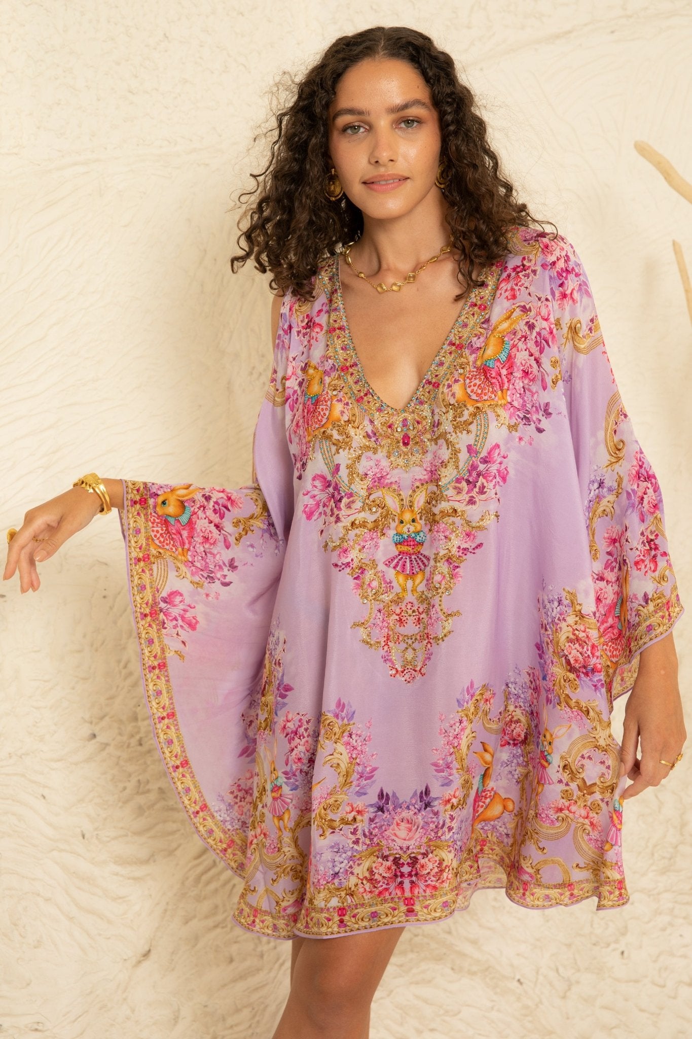 Lavender Hops Kaftan Dress - Czarina