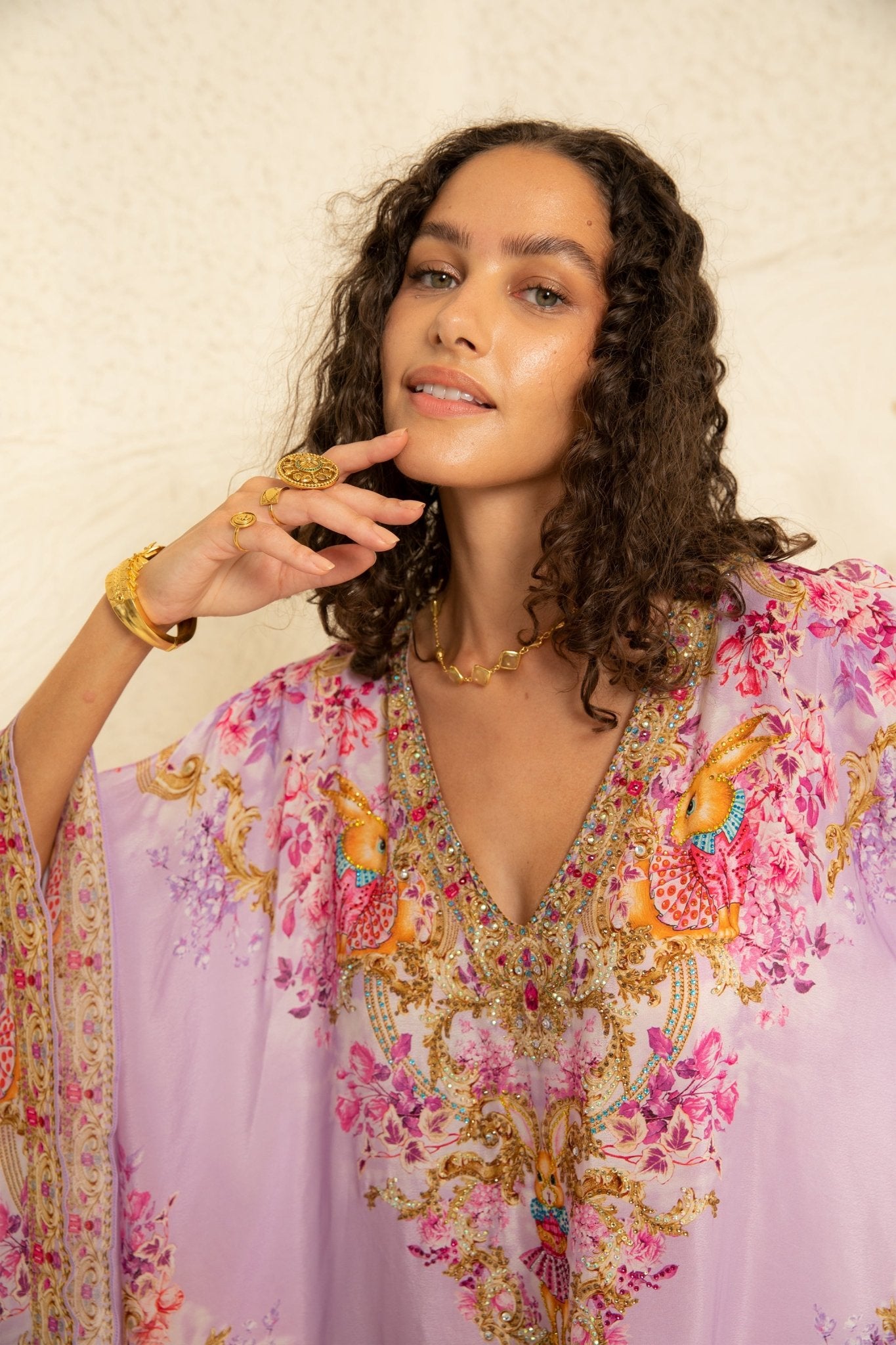 Lavender Hops Kaftan Dress - Czarina