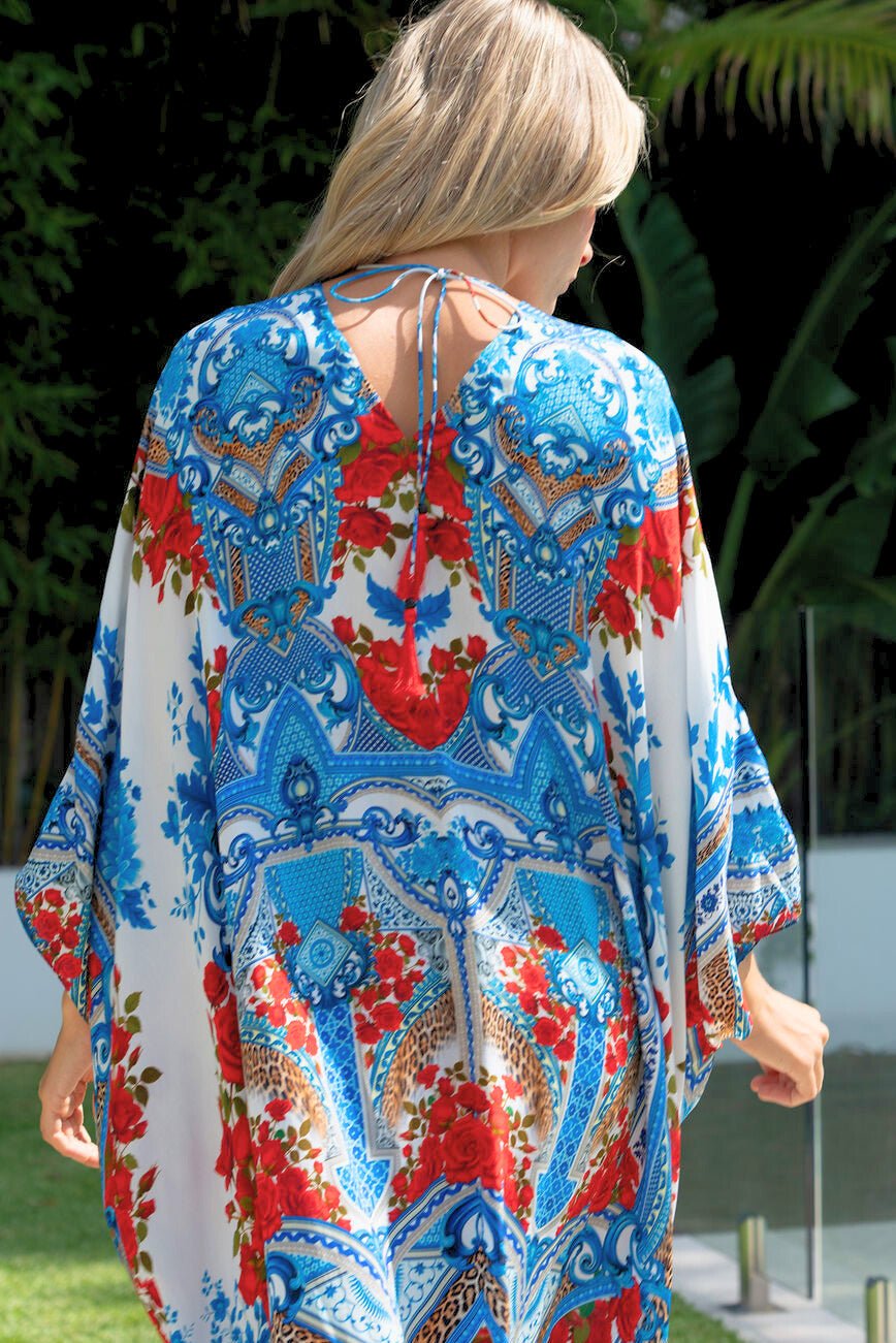 LOST IN AZURE MIDI TAB KAFTAN - Czarina