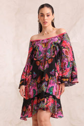 MIDNIGHT WINGS FRILL DRESS - Czarina