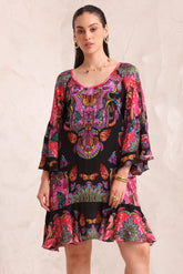 MIDNIGHT WINGS FRILL DRESS - Czarina