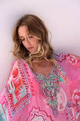 Pink Boho Kaftan Dress - Czarina