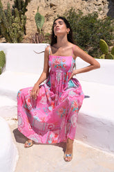 Pink Boho S - S Midi Dress - Czarina