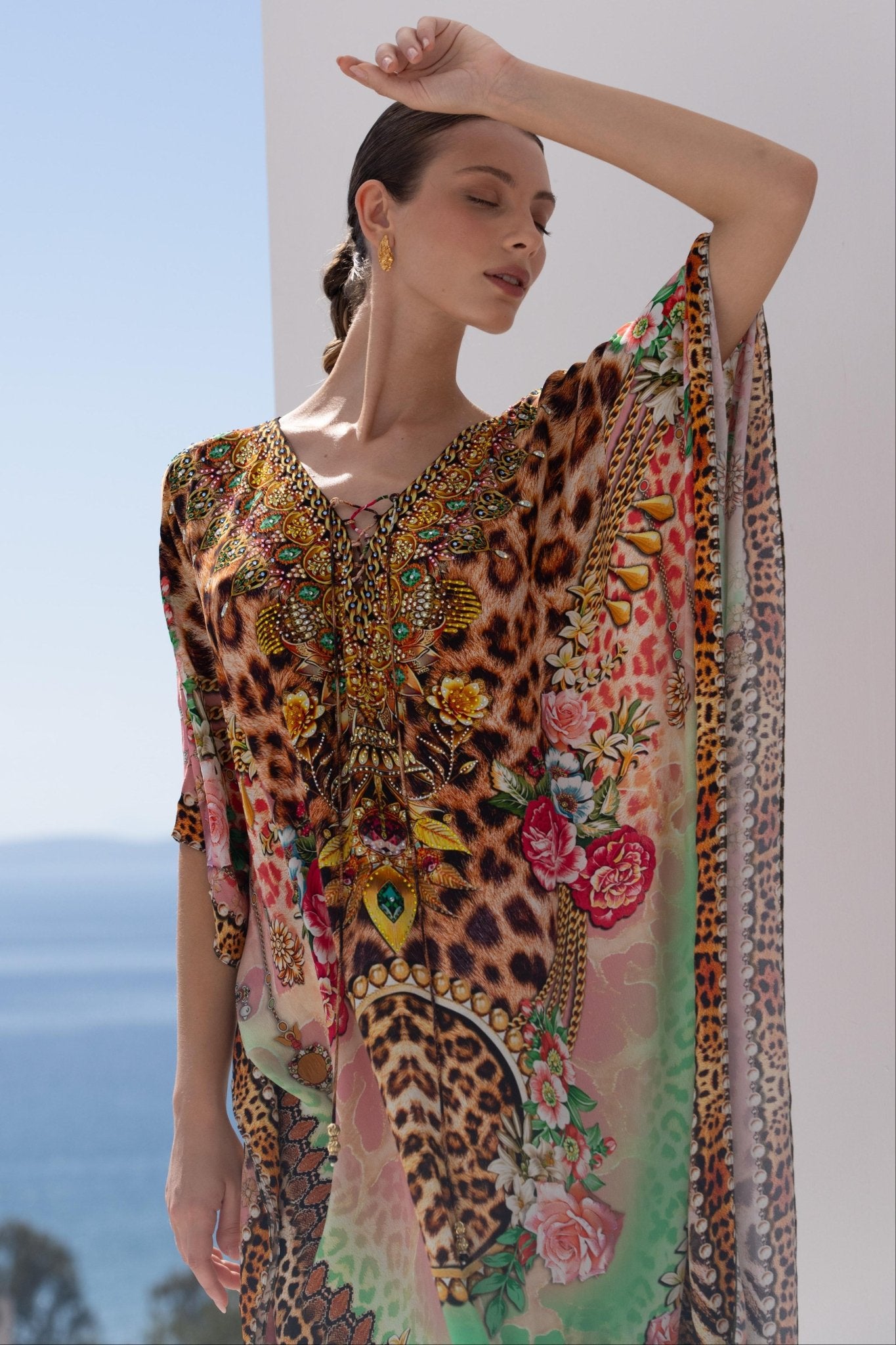 PINK CHEETAH MEDIUM KAFTAN - Czarina