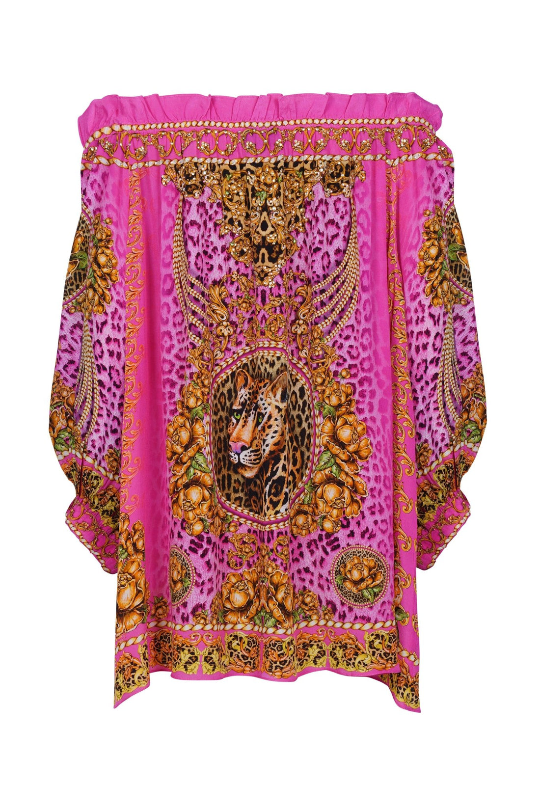 PINK LEOPARD OFF SHOULDER TOP - Czarina