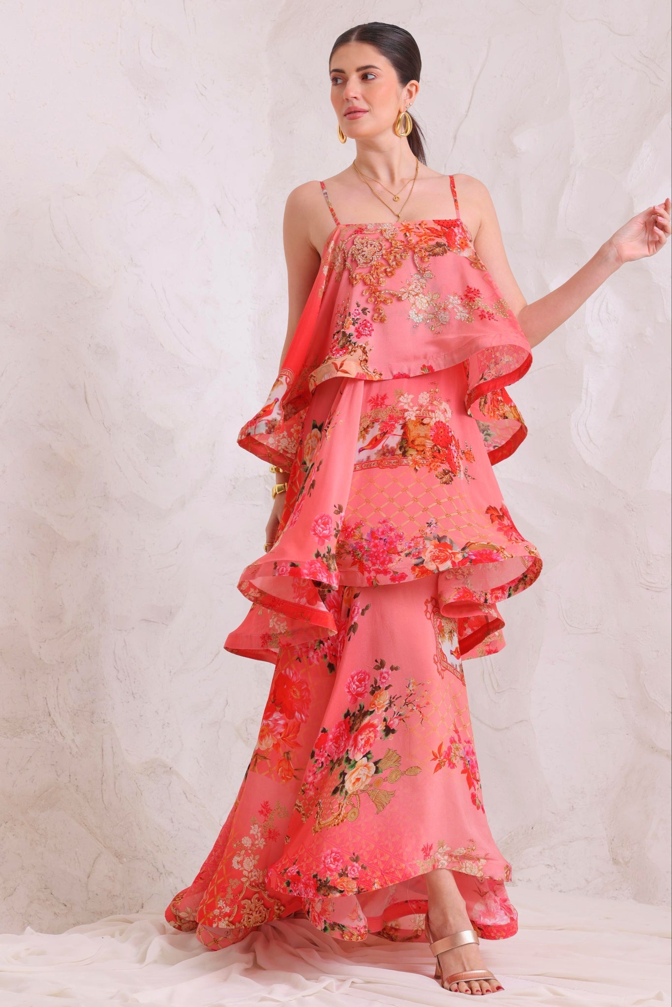 PINK PARADISE S - S RUFFLE MAXI DRESS - Czarina