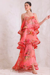 PINK PARADISE S - S RUFFLE MAXI DRESS - Czarina