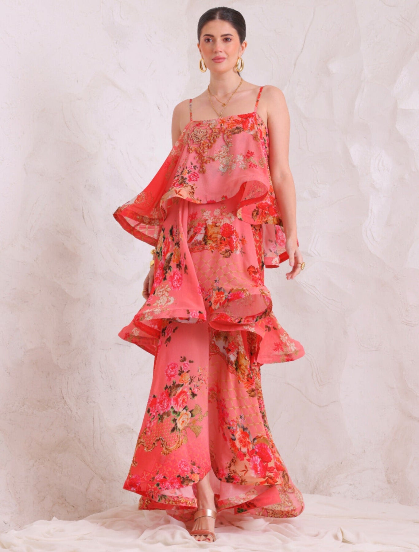 PINK PARADISE S - S RUFFLE MAXI DRESS - Czarina