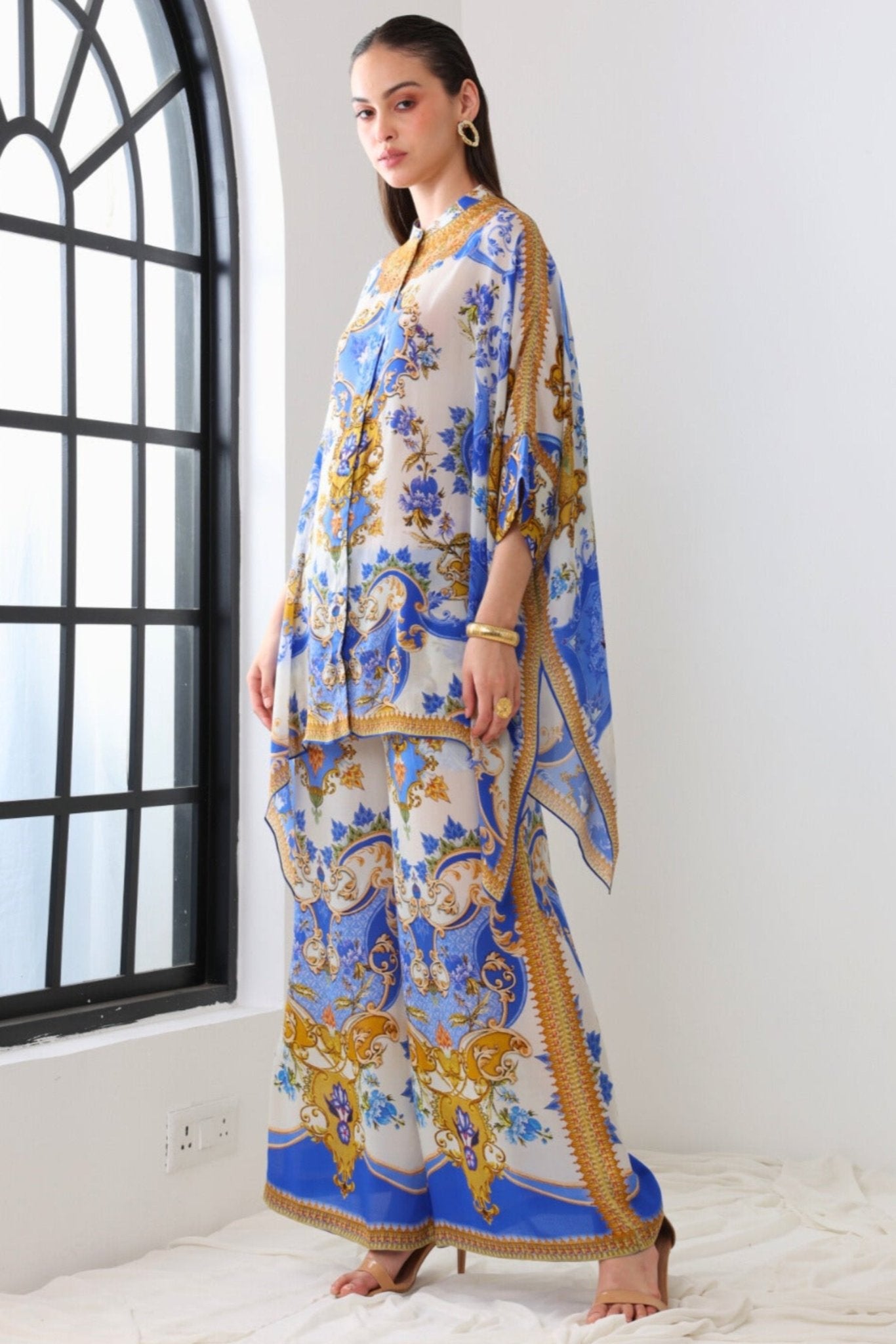 SANTORINI SUNRISE KAFTAN TOP W SLEEVES - Czarina