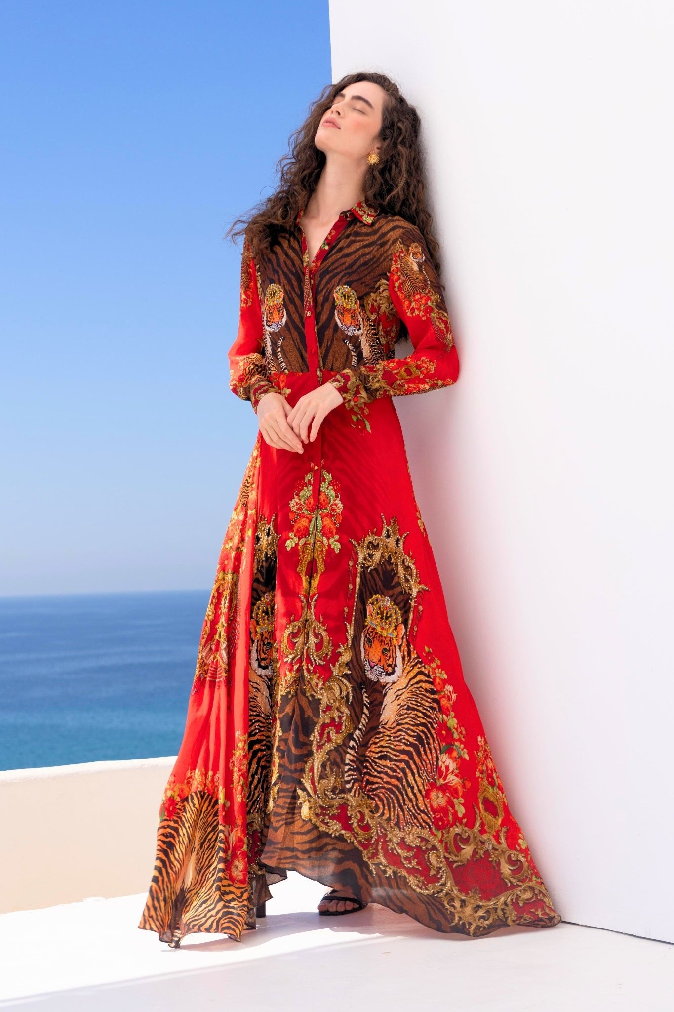 TALES OF THE TIGRESS COLLARED MAXI DRESS (PRE - ORDER) - Czarina