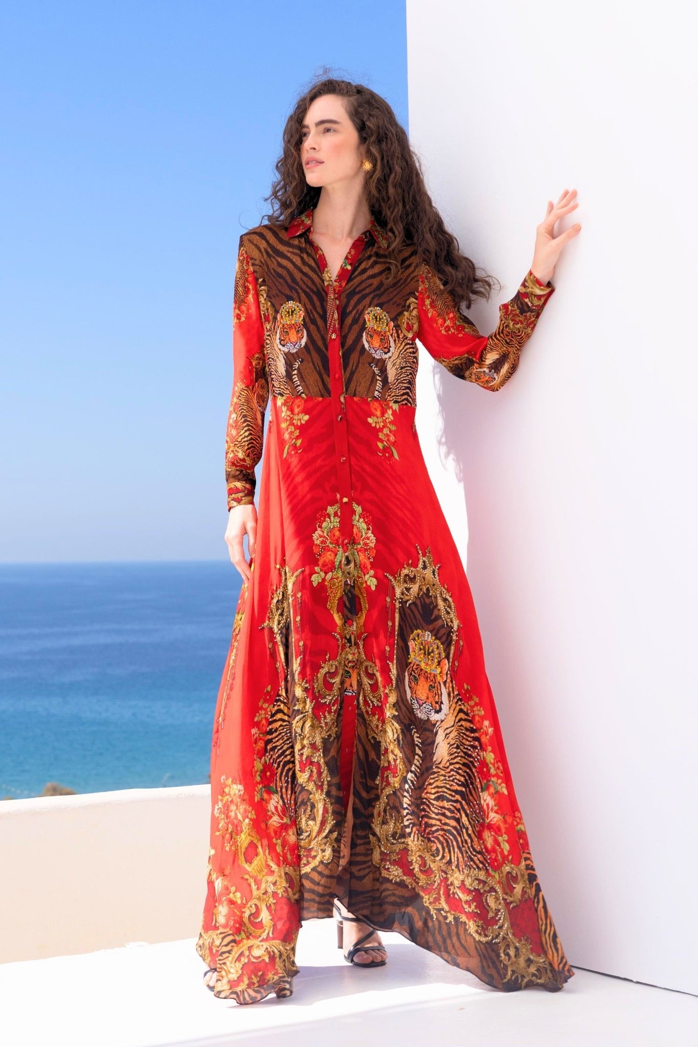 TALES OF THE TIGRESS COLLARED MAXI DRESS (PRE - ORDER) - Czarina