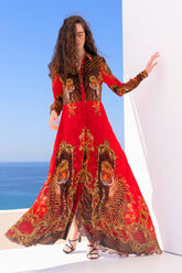TALES OF THE TIGRESS COLLARED MAXI DRESS (PRE - ORDER) - Czarina