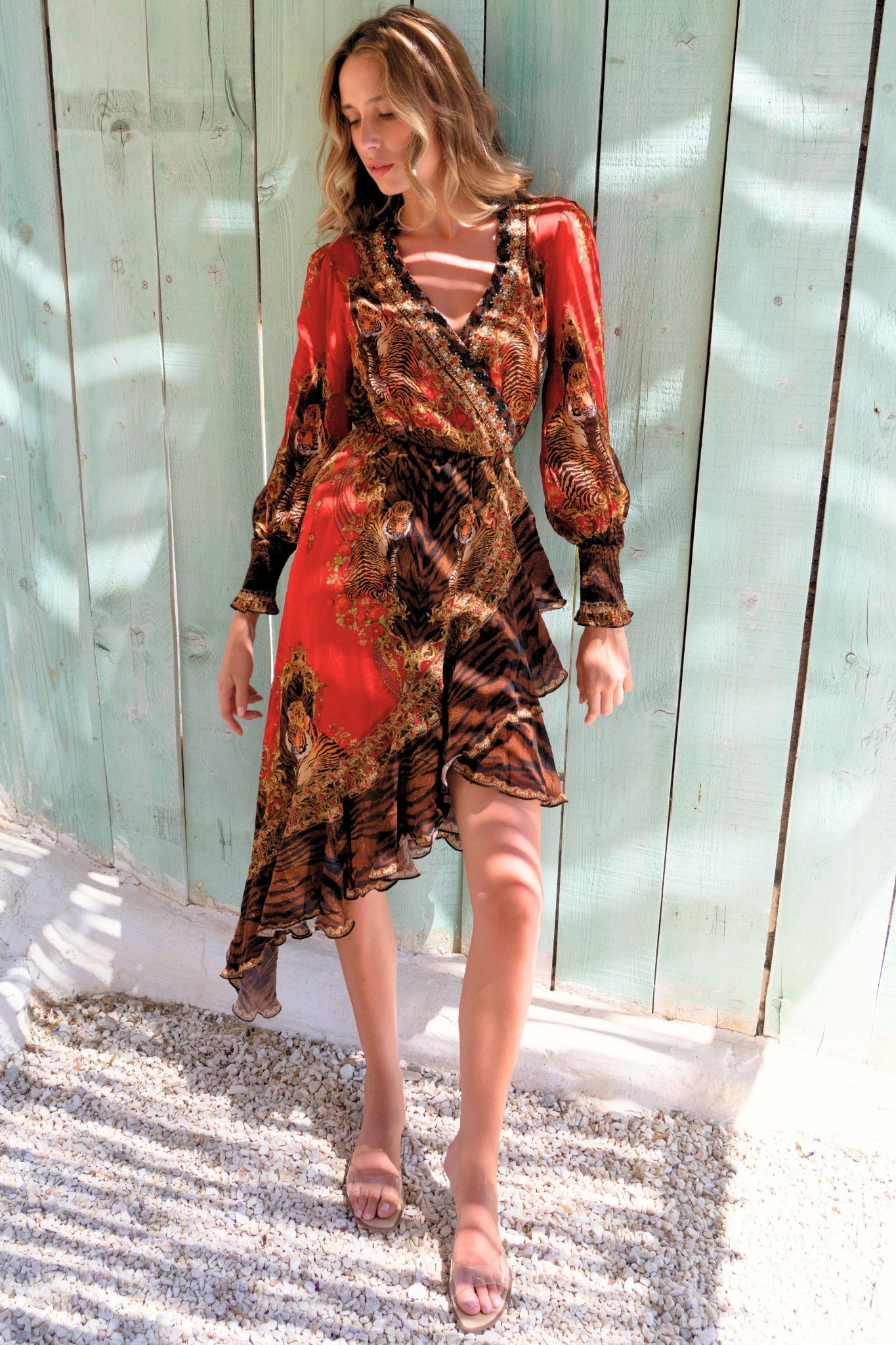 TALES OF THE TIGRESS HI LOW WRAP DRESS - Czarina