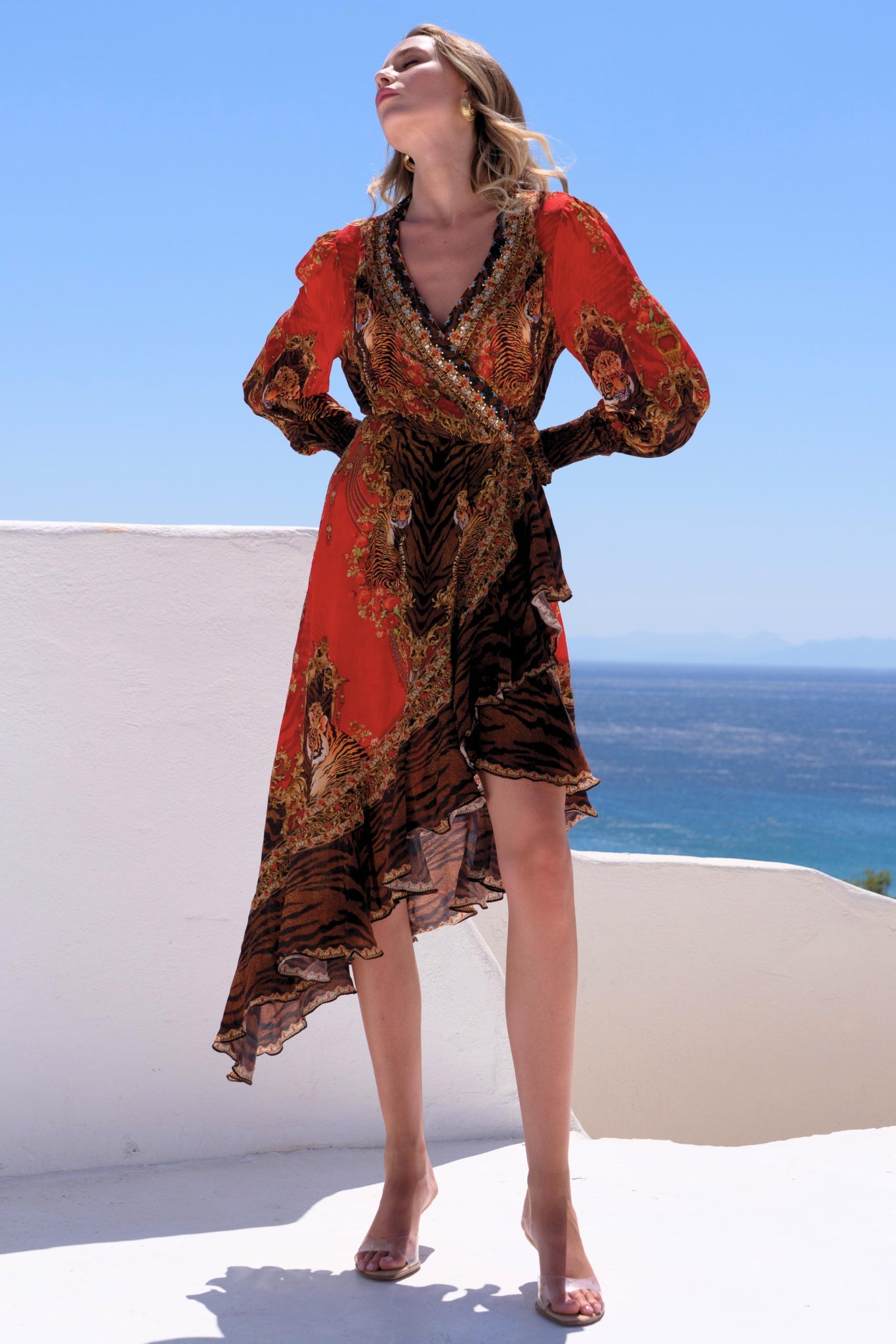 TALES OF THE TIGRESS HI LOW WRAP DRESS - Czarina