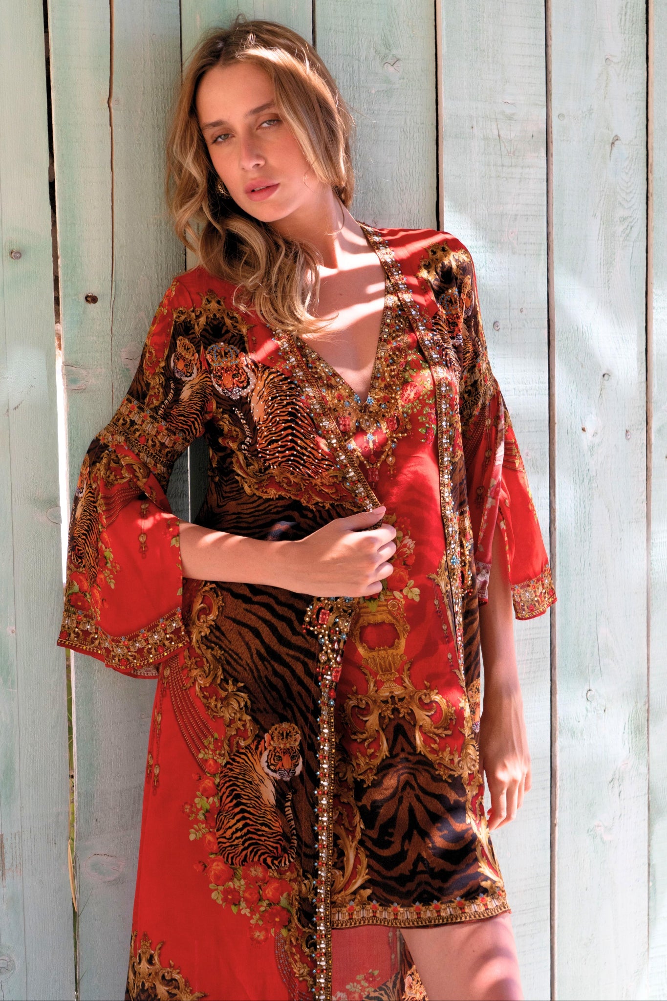 TALES OF THE TIGRESS LONG JACKET W SIDE SLIT - Czarina