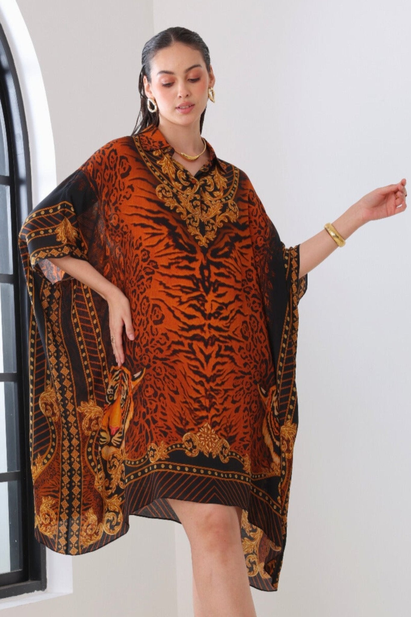 TIGRESS SHORT COLLAR KAFTAN - Czarina