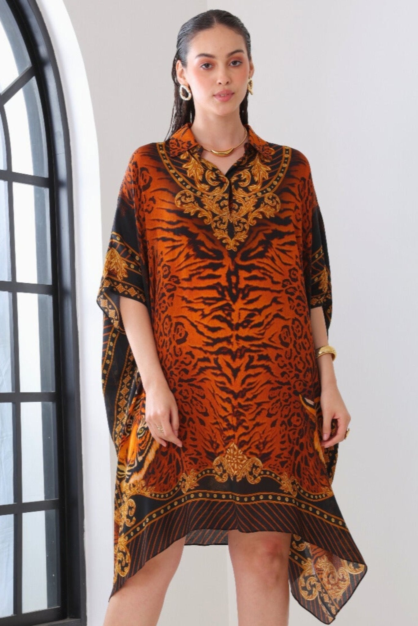 TIGRESS SHORT COLLAR KAFTAN - Czarina